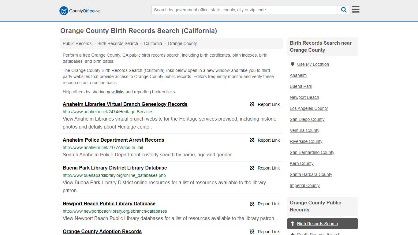 Orange County Birth Records Search (California) - County Office